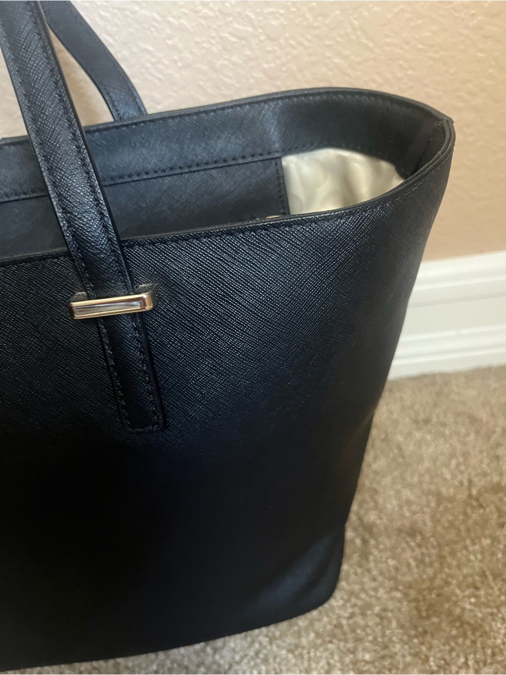 Kate Spade Racing med Harmony Black Tote with White Center Block Stripe - Picture 4 of 8